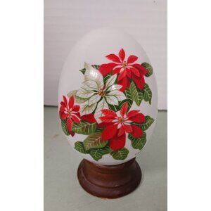 Avon Winter's Treasure Porcelain Collectable Egg on Stand